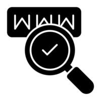 un icono de diseño único de búsqueda www vector