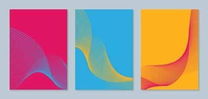 Abstract geometric background with wavy line pattern. Set of Vector covers design. Poster template.