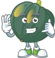 Acorn squash cartoon character style vector