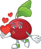 Red beet greens cartoon character vector