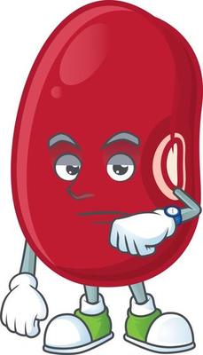 Adzuki beans cartoon character style