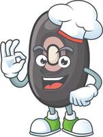 Black beans cartoon character style vector