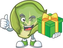 Brussels sprouts cartoon character style vector