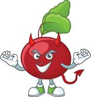 Red beet greens cartoon character vector