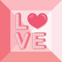 Love text with arrow targe for Happy Valentines day. vector