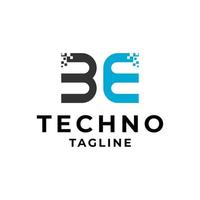 tecnología temática 3 y logotipo e. ideal para cualquier negocio relacionado con la tecnología vector