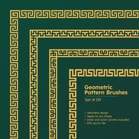 Set of Pattern Brushes Greek Geometric Borders Design vector