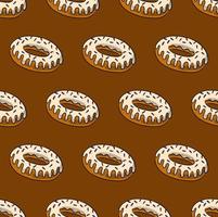 fondo de vector transparente marrón con deliciosos donuts con fudge blanco