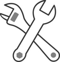 Cross Wrench Vector Icon