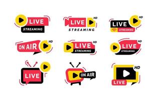 Live Stream Label for Youtube Channel. vector