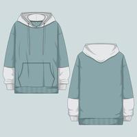 Modern hoodie jacket template front and back view. Vector illustration