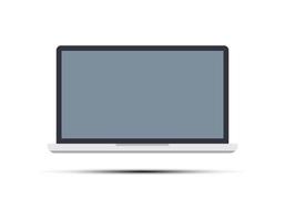 Laptop computer icon with blank screen isolated on white background. Vector illustration EPS10