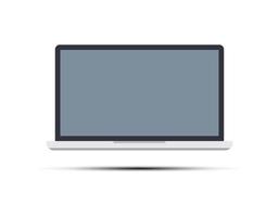 Laptop computer icon with blank screen isolated on white background. Vector illustration EPS10
