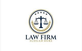 plantilla de diseño de logotipo de bufete de abogados de justicia vector