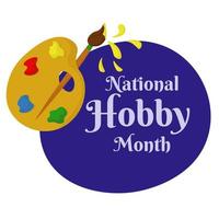 National Hobby Month, Banner, poster or flyer design for the holiday date vector