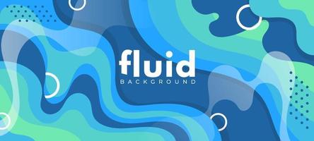 Flat Fluid Blue and Green Color Background Concept vector