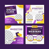 Gradient Purple Yellow Business Online Webinar Template vector