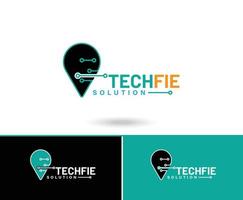 Technology - vector logo for corporate identity. Abstract chip sign. Network, internet tech concept illustration. Design element