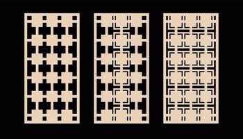 patrones de corte por láser. colección vectorial de plantillas de corte con adorno geométrico abstracto vector