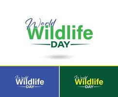 World wildlife day, Wild animals in world shape wildlife day design vector