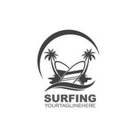 surfing icon logo vector illustration