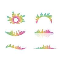equaizer,sound waves  and sound effect ilustration logo vector icon
