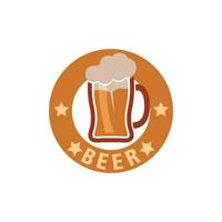 Diseño de ilustración de vector de icono de logotipo de cerveza