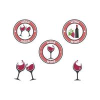 Diseño de ilustración de vector de icono de logotipo de vino