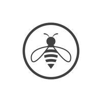 Ilustración de icono de vector de plantilla de logotipo de abeja de miel