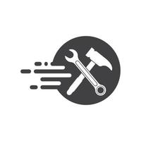 fast  build and renovation logo icon vector illustration