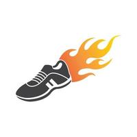 Diseño de ilustración de vector de logotipo de icono de zapatos para correr