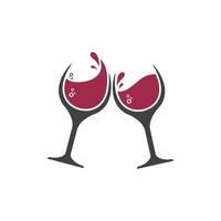 Diseño de ilustración de vector de icono de logotipo de vino