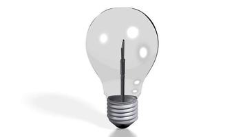 3D Light-Bulb on White Background - Great for Topics Like Idea, innovation, invention etc. video