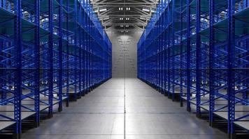 Warehouse with Empty Rack Shelves - Storage, Depot Concept. video