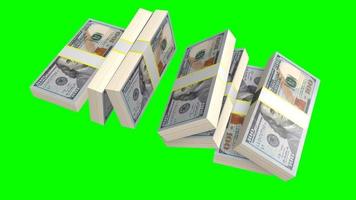 Falling Hundred Dollar Bills on Green Background - Great for Topics Like Business, Finance etc. video