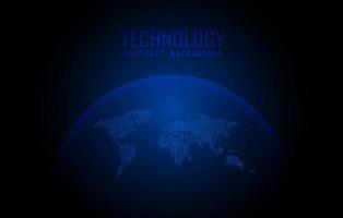 Modern World Map Holograph on Technology Background vector