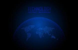 Modern World Map Holograph on Technology Background vector