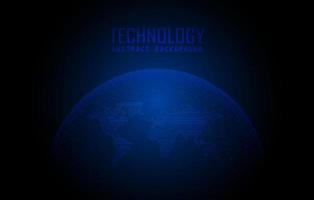 Modern World Map Holograph on Technology Background vector