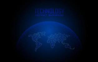 Modern World Map Holograph on Technology Background vector