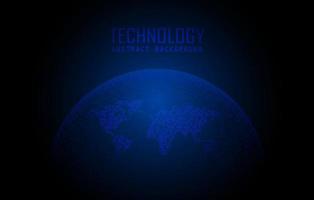 Modern World Map Holograph on Technology Background vector