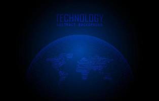 Modern World Map Holograph on Technology Background vector