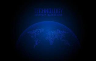 Modern World Map Holograph on Technology Background vector