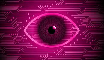 Modern Cybersecurity Technology Background with Eye vector