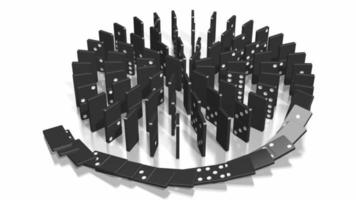 Domino Effect - Falling Black Tiles with Black Dots, Spiral Shape video