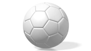 3d futebol, futebol bola em branco fundo video