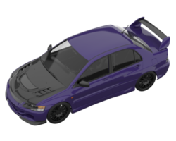 coche deportivo aislado sobre fondo transparente. Representación 3d - ilustración png