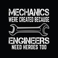 Mechanical Engineer T-shirt Design vector