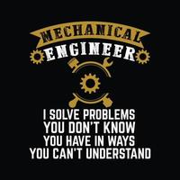 Mechanical Engineer T-shirt Design vector