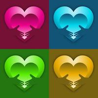 Set of Valentine's day background with color variation heart shape vector