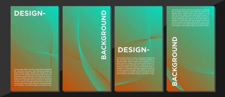 set of abstract green gradient stripes vector background element